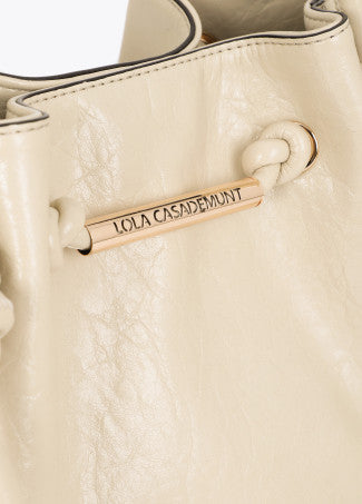 Shopper con Detalle Tubo Metálico con Logo Troquelado Piedra LF2604044