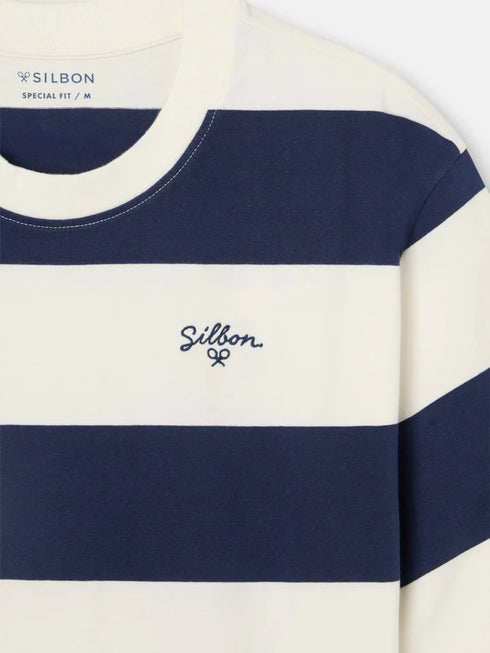 Silbon Camiseta Special Fit Raya Ancha Marino