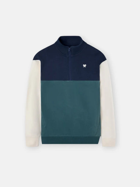 Silbon Sudadera Kids Media Cremallera Bloques Verde