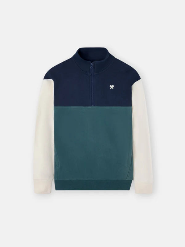 Silbon Sudadera Kids Media Cremallera Bloques Verde