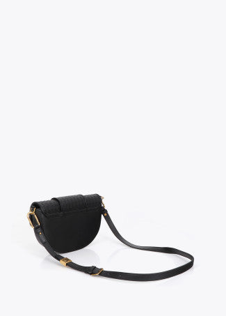 Bandolera Media Luna Material Trenzado Negro LF2604018