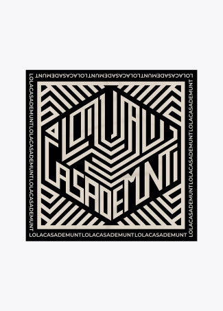 Pañuelo Optical Logo 55x55cm Negro-Crudo Lola Casademunt