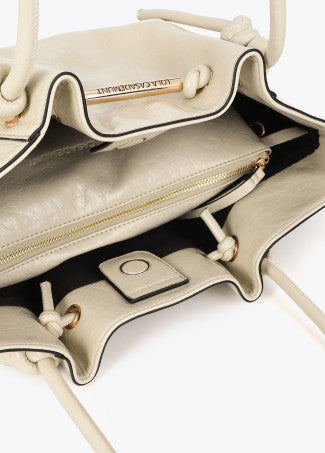 Shopper con Detalle Tubo Metálico con Logo Troquelado Piedra LF2604044