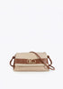 Bandolera con Solapa Canvas y Efecto Piel Crudo-Marron Lola Casademunt LS2604077