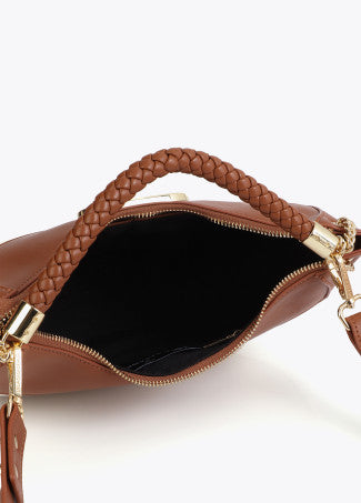 Hobo Efecto Piel y Canvas Bicolor Crudo-Marron Lola Casademunt LS2604036
