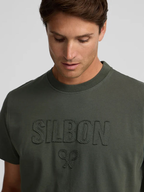 Silbon Camiseta Lisa Minilogo Parche Khaki