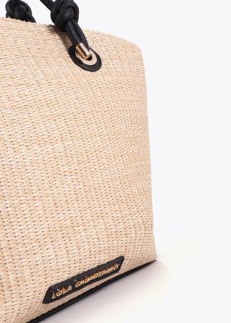 Bolso Tipo Capazo Efecto Rafia Crudo Lola Casademunt LS2604065
