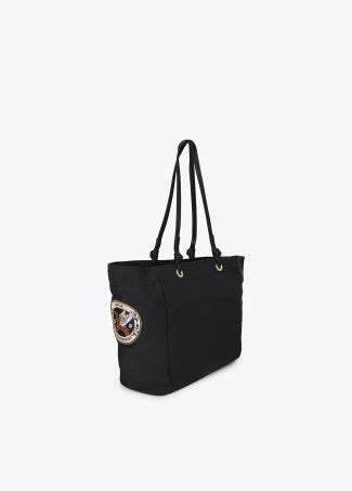 Shopper Nylon con Parches Negro Lola Casademunt