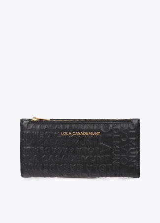 Billetero Básico Logo Pespunte Negro Lola Casademunt