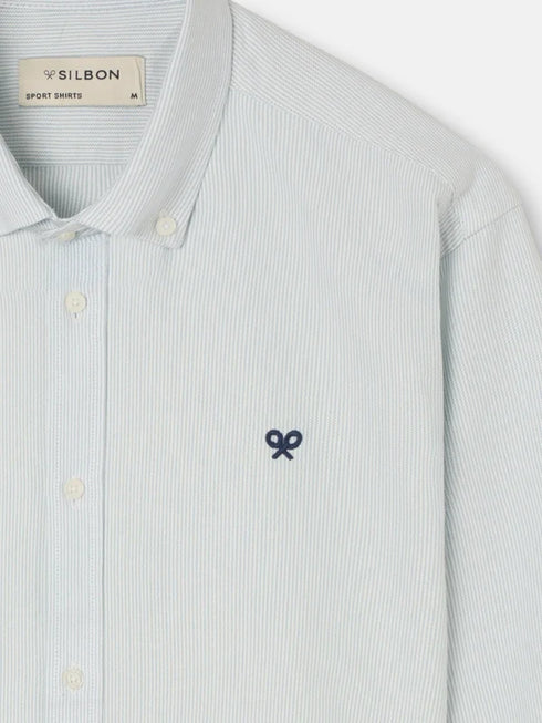 Silbon Camisa Sport Oxford Mil Rayas Verde
