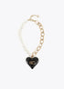 Collar Combinado Perlas y Cadena con Corazón Personalizado Metal-Negro Lola Casademunt