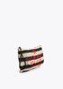 Cartera Efecto Rafia a Rayas con Bordado en 3d Negro-Crudo Lola Casademunt LS2604095