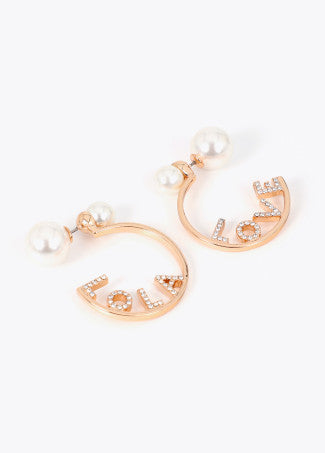 Pendiente Combinado Doble Perla Metal-Blanco Lola Casademunt