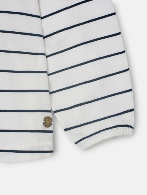 Silbon Camiseta Girl Cuello Bobo Rayas Azul y Blanco