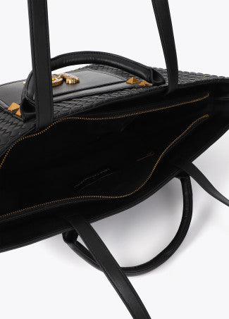 Shopper Material Trenzado Negro LF2604020