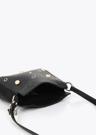 Bandolera Efecto Piel Multi Tachas Negro Lola Casademunt