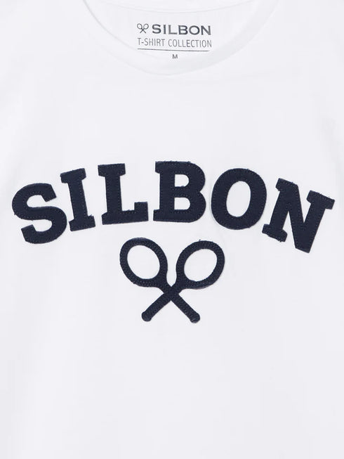 Silbon Camiseta Raqueta Media Blanca