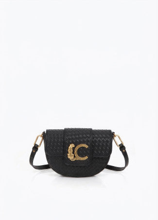 Bandolera Media Luna Material Trenzado Negro LF2604018