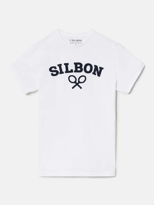 Silbon Camiseta Raqueta Media Blanca