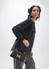 Bandolera con Solapa Asa Trenzada Negro Lola Casademunt