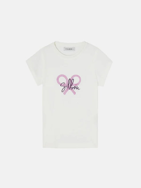 Silbon Camiseta Girl Silbon Raqueta Silbon Crudo