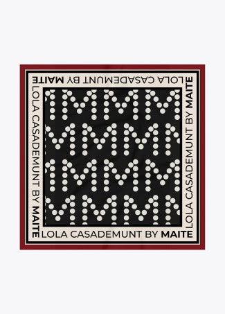 Pañuelo Multi M 90x90cm Negro-Crudo Lola Casademunt