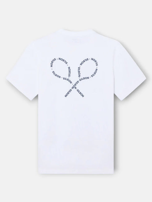 Silbon Camiseta Raquetas Lettering Blanca