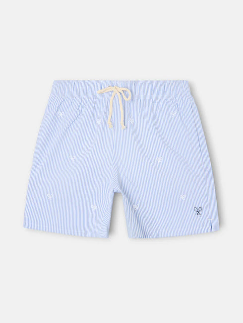 Silbon Bañador Rayas Finas Logo Azul Claro
