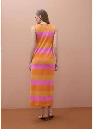 Vestido Tricot Rayas Bicolor con Lurex