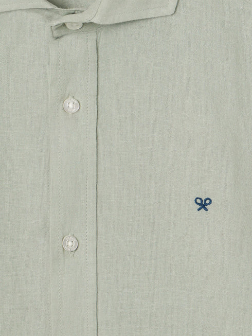 Silbon Camisa Sport Lino Verde Medio