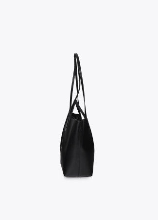 Shopper Efecto Piel Asa Doble Negro Lola Casademunt