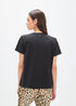 Camiseta Cuello Pico Animal Posicionado con Strass Negro Lola Casademunt LS2615109