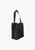 Shopper Efecto Piel Rayas Acolchadas y Detalle Bola Metálica Negro Lola Casademunt