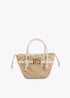 Mini Capazo con Asas y Detalles de Efecto Piel Crudo-Blanco Lola Casademunt LS2604058