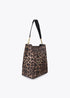 Shopper con Detalle de Cadena y Logo Leopardo Efecto Piel Marron-Negro LF2604085