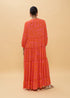 Vestido Largo Manga Larga Estampado Manchas Rosa-Naranja Lola Casademunt LS2616079