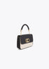 Bandolera con Solapa Efecto Piel Bicolor Crudo-Negro Lola Casademunt LS2604037