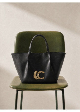 Bandolera Efecto Piel Asa Doble Negro Lola Casademunt