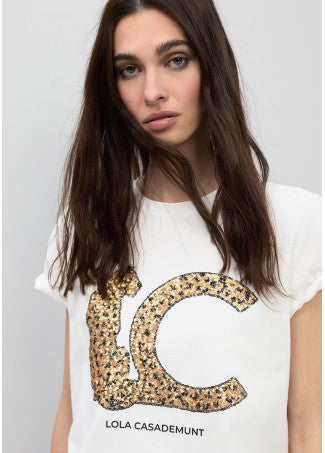 Camiseta Lc Lentejuelas Blanco Lola Casademunt LS2615004