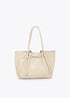 Shopper con Detalle Tubo Metálico con Logo Troquelado Piedra LF2604044