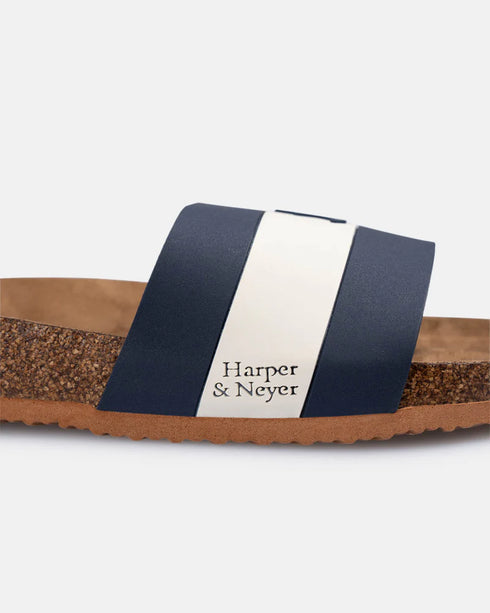 Harper & Neyer Chancla Cork Pool Navy Blue 703326005.000420