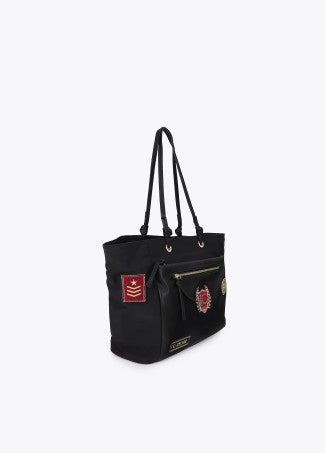 Shopper Nylon con Parches Negro Lola Casademunt