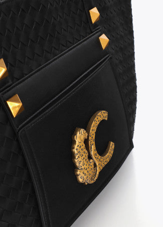 Shopper Material Trenzado Negro LF2604020