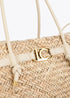 Capazo con Asas y Detalles de Efecto Piel Crudo-Blanco Lola Casademunt LS2604059