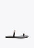 Zapato Plano en Tejido Tipo Grosgrain con Pieza Logotipada Negro Lola Casademunt LS2605056
