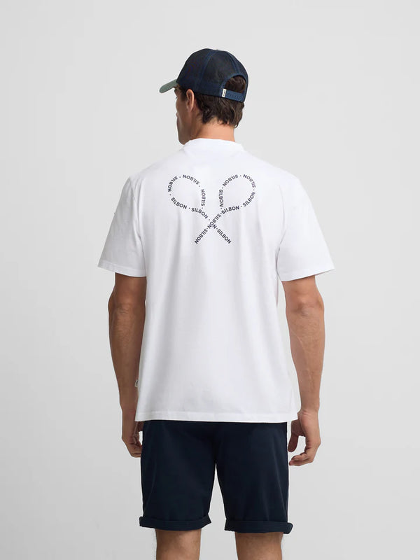 Silbon Camiseta Raquetas Lettering Blanca