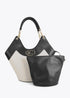 Shopper Desestructurado Efecto Piel y Canvas Bicolor Crudo-Negro Lola Casademunt LS2604035