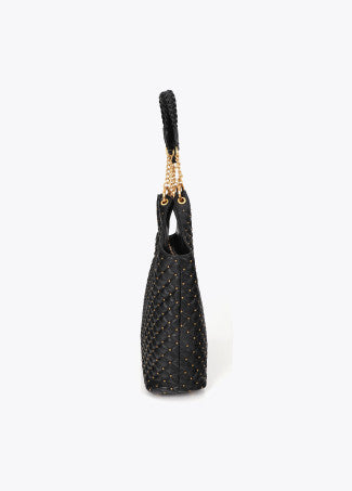 Shopper Acolchada con Mini Tachas Negro LF2604023