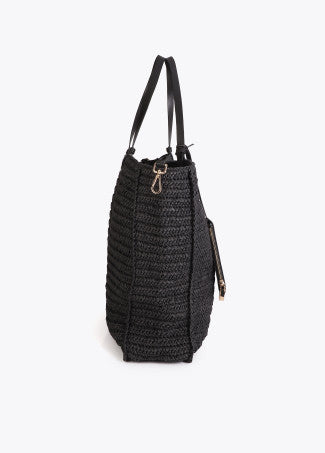 Bolso Desestructurado Rafia Summer Club Negro Lola Casademunt LS2604057
