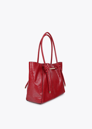 Shopper con Detalle Tubo Metálico con Logo Troquelado Rojo LF2604044